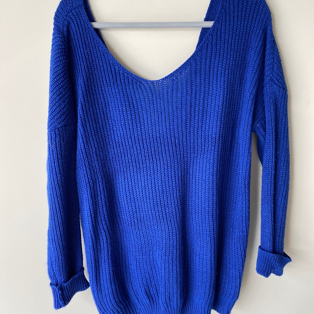 Blue twist sweater